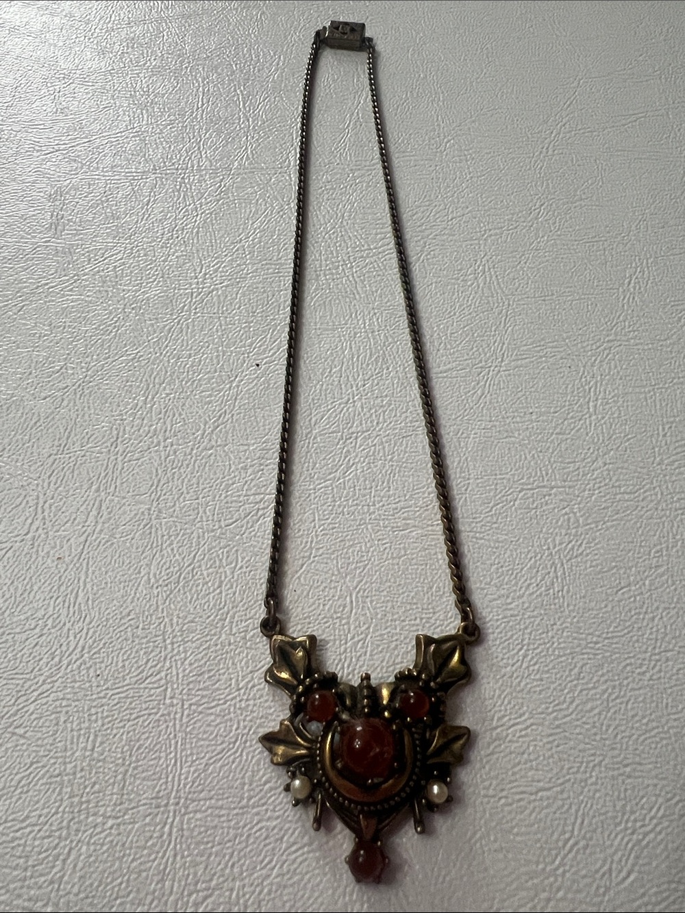 Vintage copper ornate filigree necklace